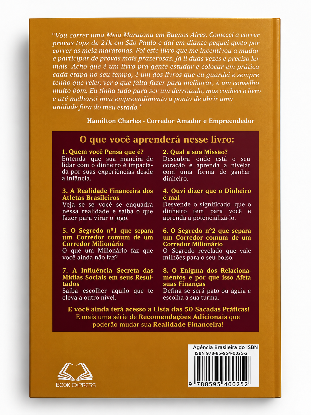 Contracapa do livro com a lista do que você aprenderá